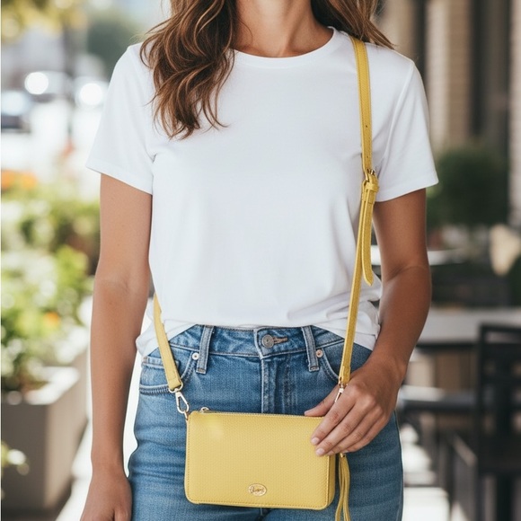 NEW•CHARMING CHARLIE•Limoncello Mellow Yellow Crossbody/Clutch - Picture 4 of 12